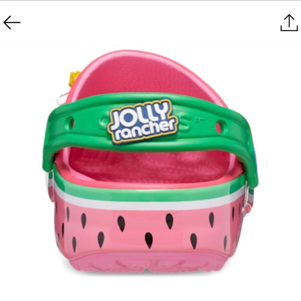 Size10 Pink Lemonade Limited Edition Crocs Jolly Rancher Classic Clog -no gibits